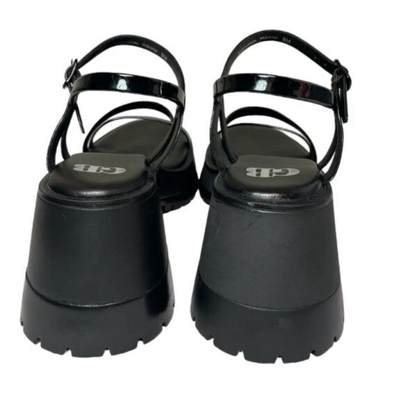 NEW Y2K 90s Style Gianni Bini Faux Patent Leather Lug Sole Platform Sandals NWT - Picture 3 of 7